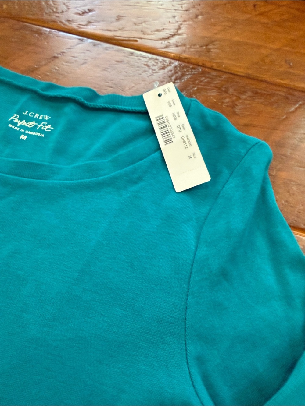J. Crew Long Sleeve Crewneck Top in Teal Blue - Picture 2 of 5